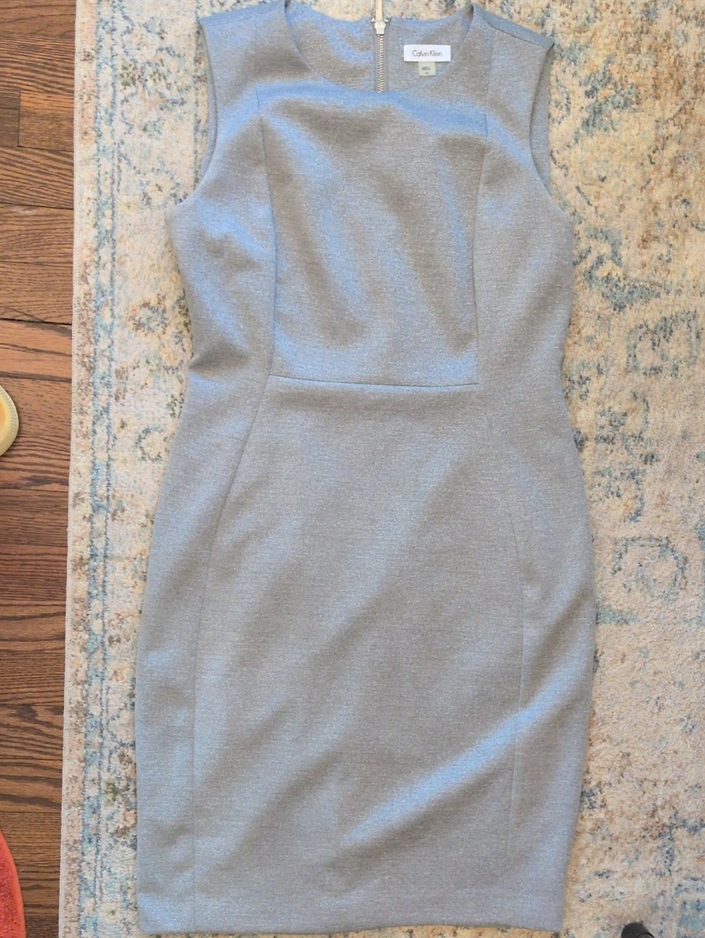 Calvin Klein Grey Dress With Accent Zipper